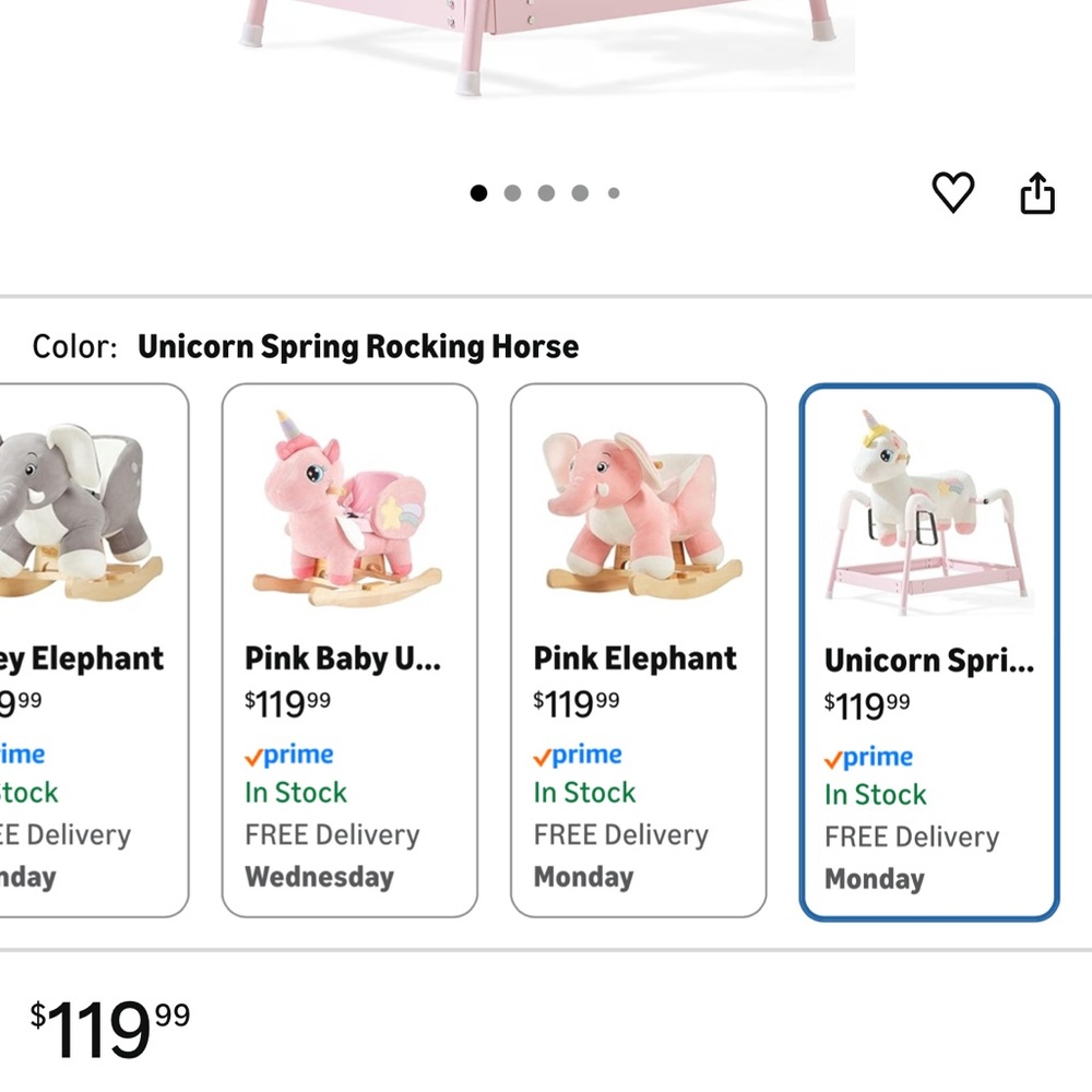 Pink Unicorn Spring Rocking Horse - Picture 5 of 6